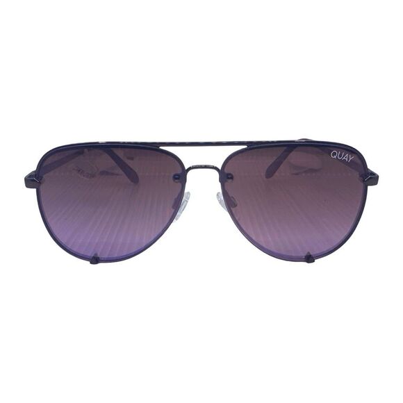 QUAY Australia High Key Mini Rimless Sunglasses - Bronze / Pink / Brown Fade - Picture 2 of 7